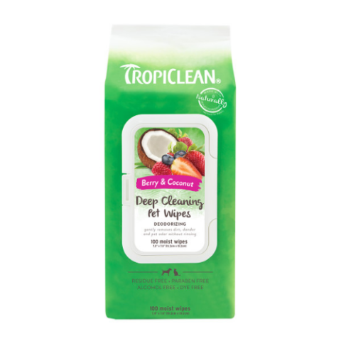 TropiClean Deep Cleaning Pet Wipes, 100ct 1